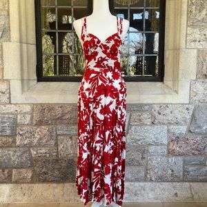 Miss Pretty white and red floral maxi dress